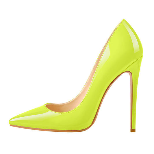 8cm 10cm 12cm Yellow Pointed Toe Pumps Classic Stilettos - Onlymaker Popular