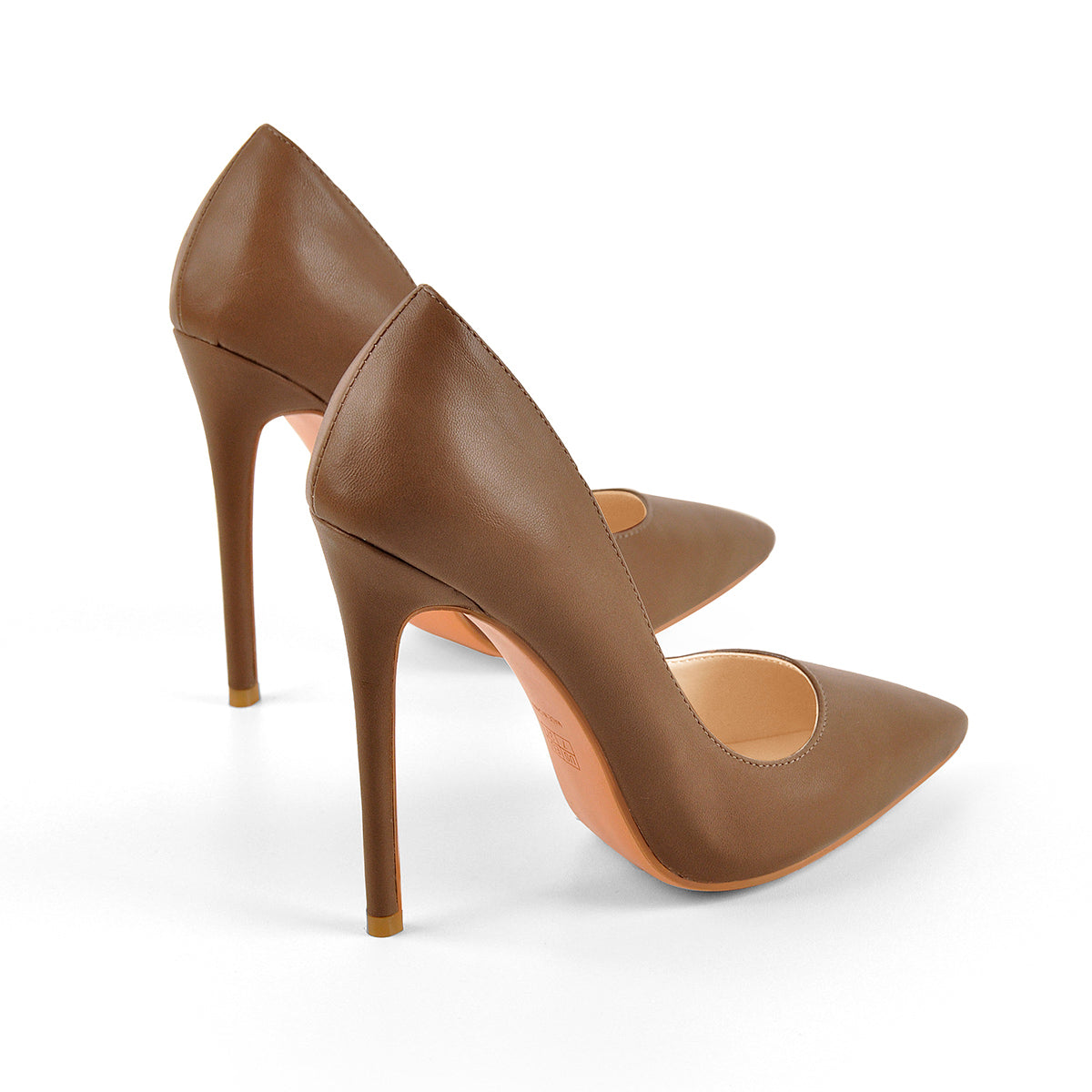 8cm 10cm 12cm Brown Pointed Toe Slip On High Heel Pumps - Onlymaker Customer Favorite
