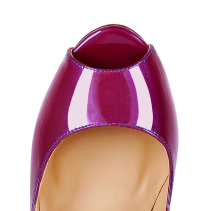 Gradient Open Toe Pumps Platform Stiletto High Heels - Onlymaker Best Price