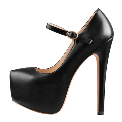 Mary Jane Platform Pointed Toe High Heels Pumps - Onlymaker Classic