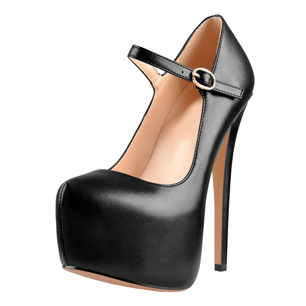 Mary Jane Platform Pointed Toe High Heels Pumps - Onlymaker Classic