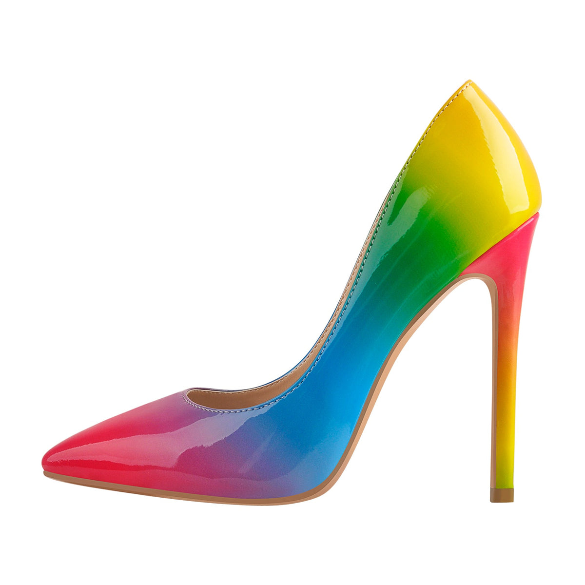 Rainbow Pointed Toe Stilettos Pumps - Onlymaker Special Offer