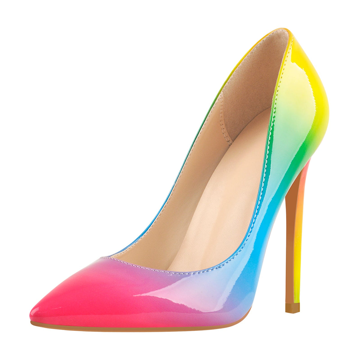 Rainbow Pointed Toe Stilettos Pumps - Onlymaker Special Offer