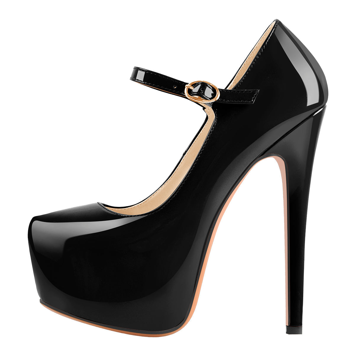 Mary Jane Platform Black Pointed Toe Stiletto High Heels Pumps - Onlymaker Popular