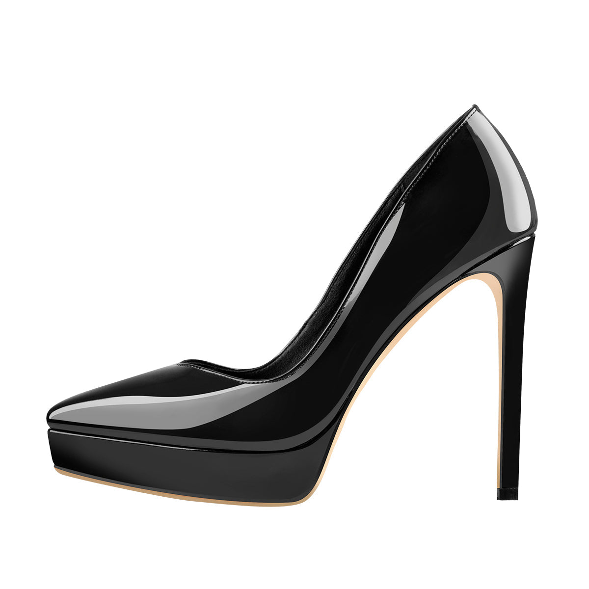 Low Platform Pointed Toe Stiletto Heels Pumps - Onlymaker Exclusive