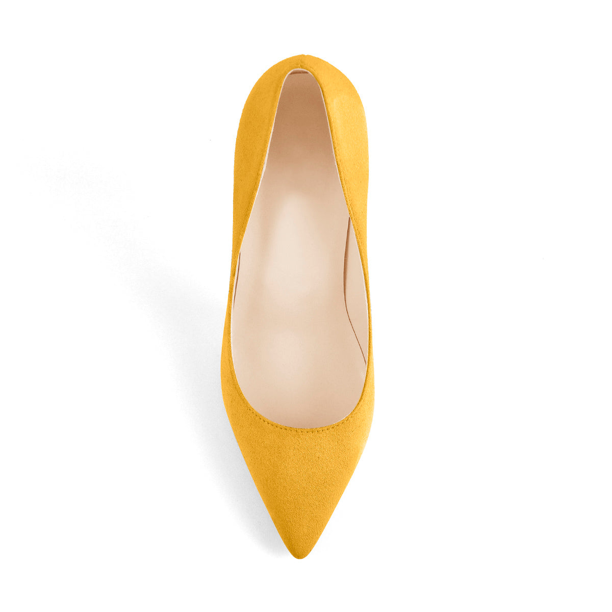 8cm 10cm 12cm Suede Yellow Pointed Toe Slip On High Heel Pumps - Onlymaker Discount