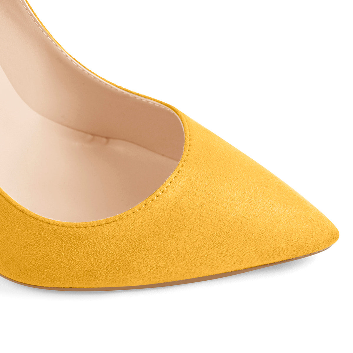 8cm 10cm 12cm Suede Yellow Pointed Toe Slip On High Heel Pumps - Onlymaker Discount