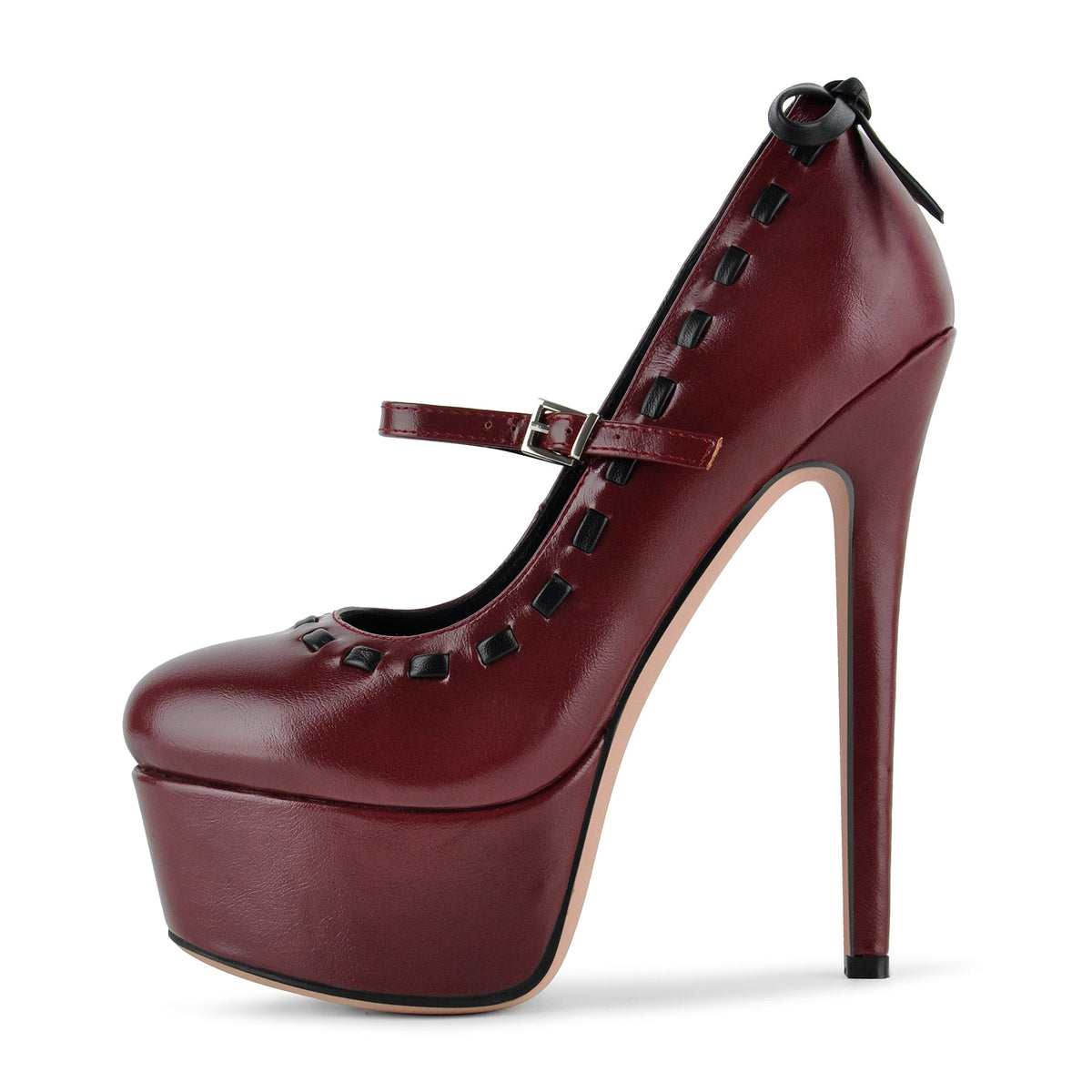Platform Back Bow Mary Jane Stiletto Pumps - Onlymaker Value