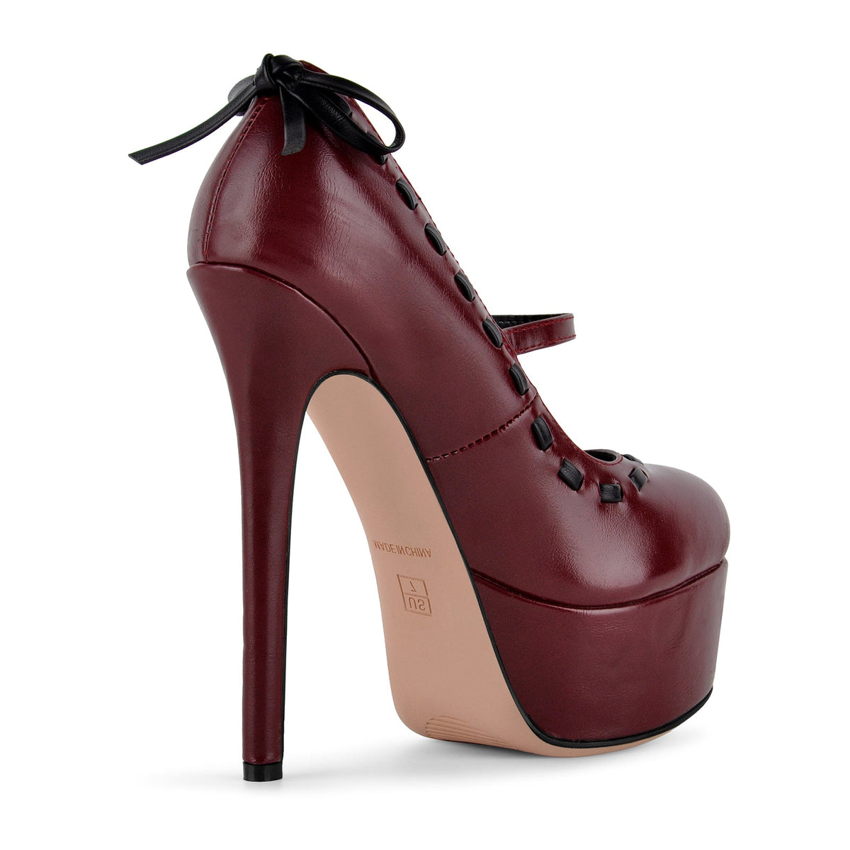 Platform Back Bow Mary Jane Stiletto Pumps - Onlymaker Value