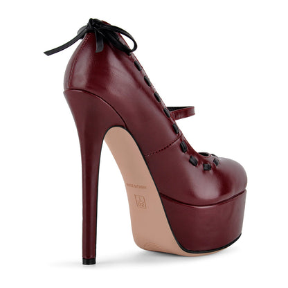 Platform Back Bow Mary Jane Stiletto Pumps - Onlymaker Value