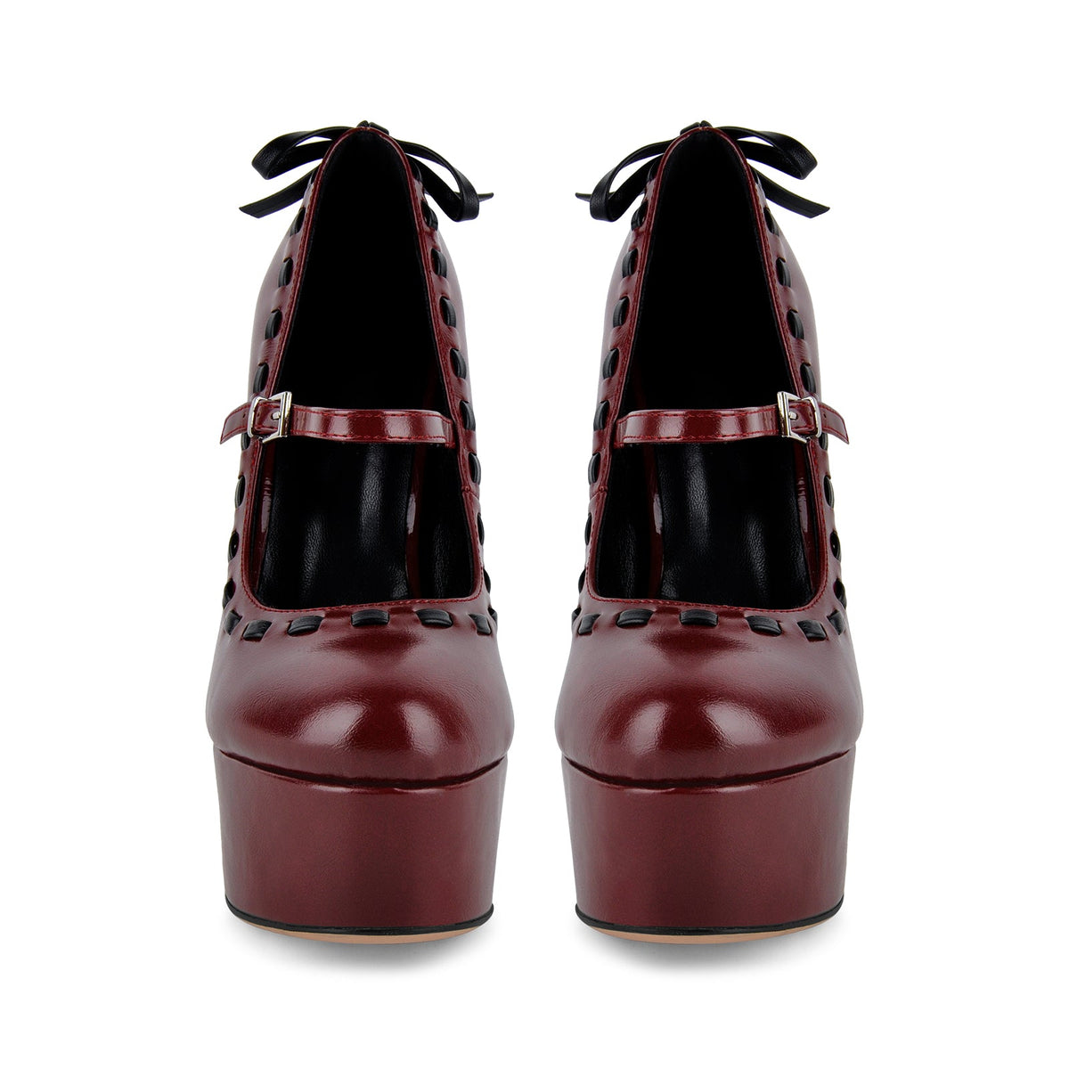 Platform Back Bow Mary Jane Stiletto Pumps - Onlymaker Value