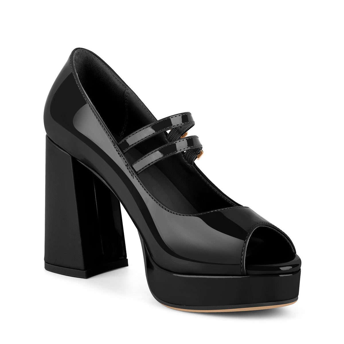 Peep Toe Platform Mary Jane Chunky Heels - Onlymaker Special Offer