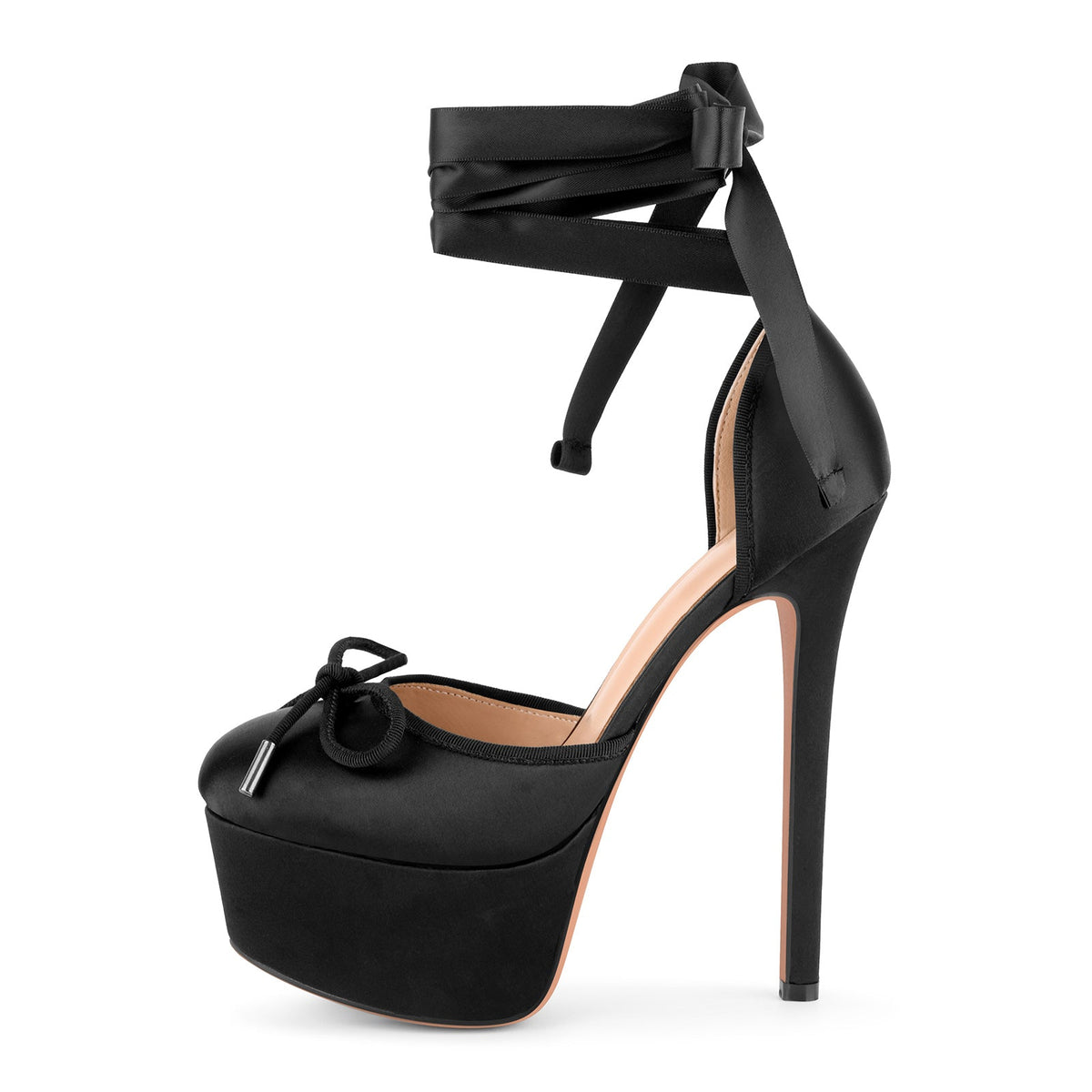 Bow Platform Ankle Lace-up Pumps - Onlymaker Great Value