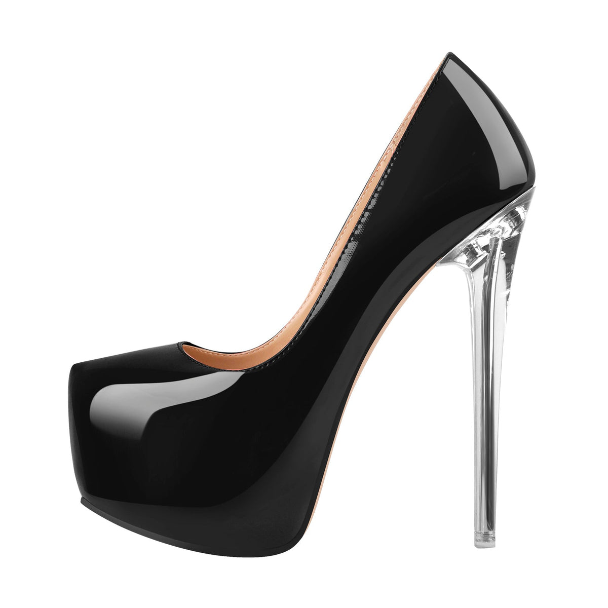 Pointed Toe Platform Clear Heel Stiletto Pumps - Onlymaker Best Price