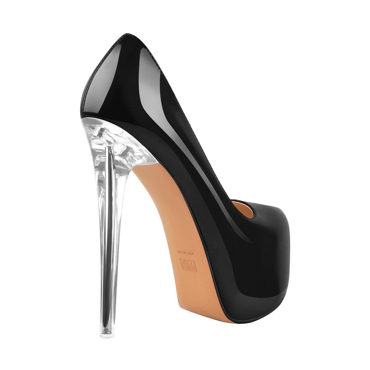 Pointed Toe Platform Clear Heel Stiletto Pumps - Onlymaker Best Price