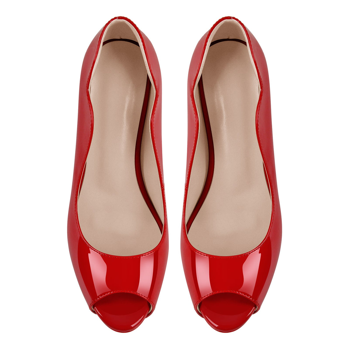 Peep Toe Platform Patent Leather High Heels - Onlymaker Premium