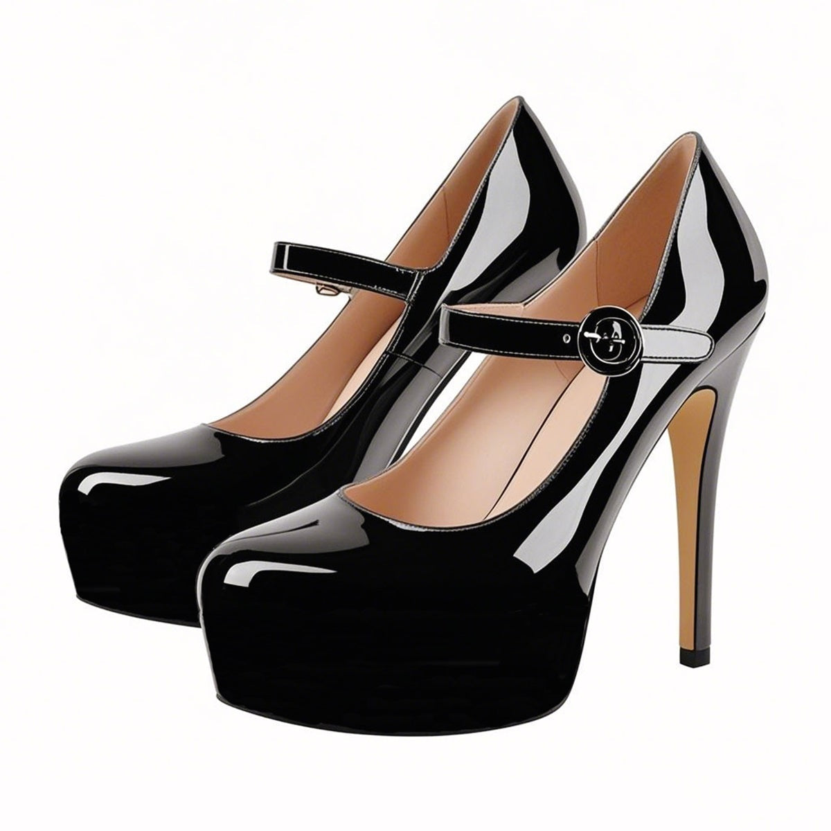 Platform Patent Leather Mary Jane High Heels - Onlymaker Great Value