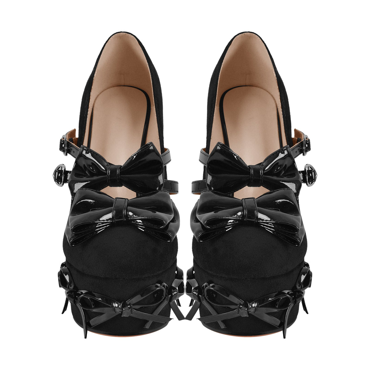 Bow Platform Suede Mary Jane High Heels - Onlymaker Great Value