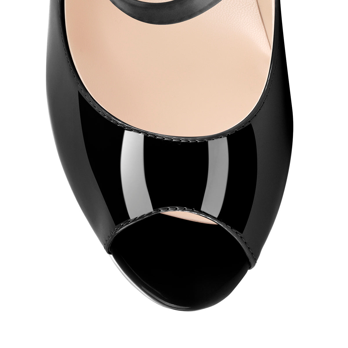 Black Peep Toe Platform Buckle Stiletto Pumps - Onlymaker Featured