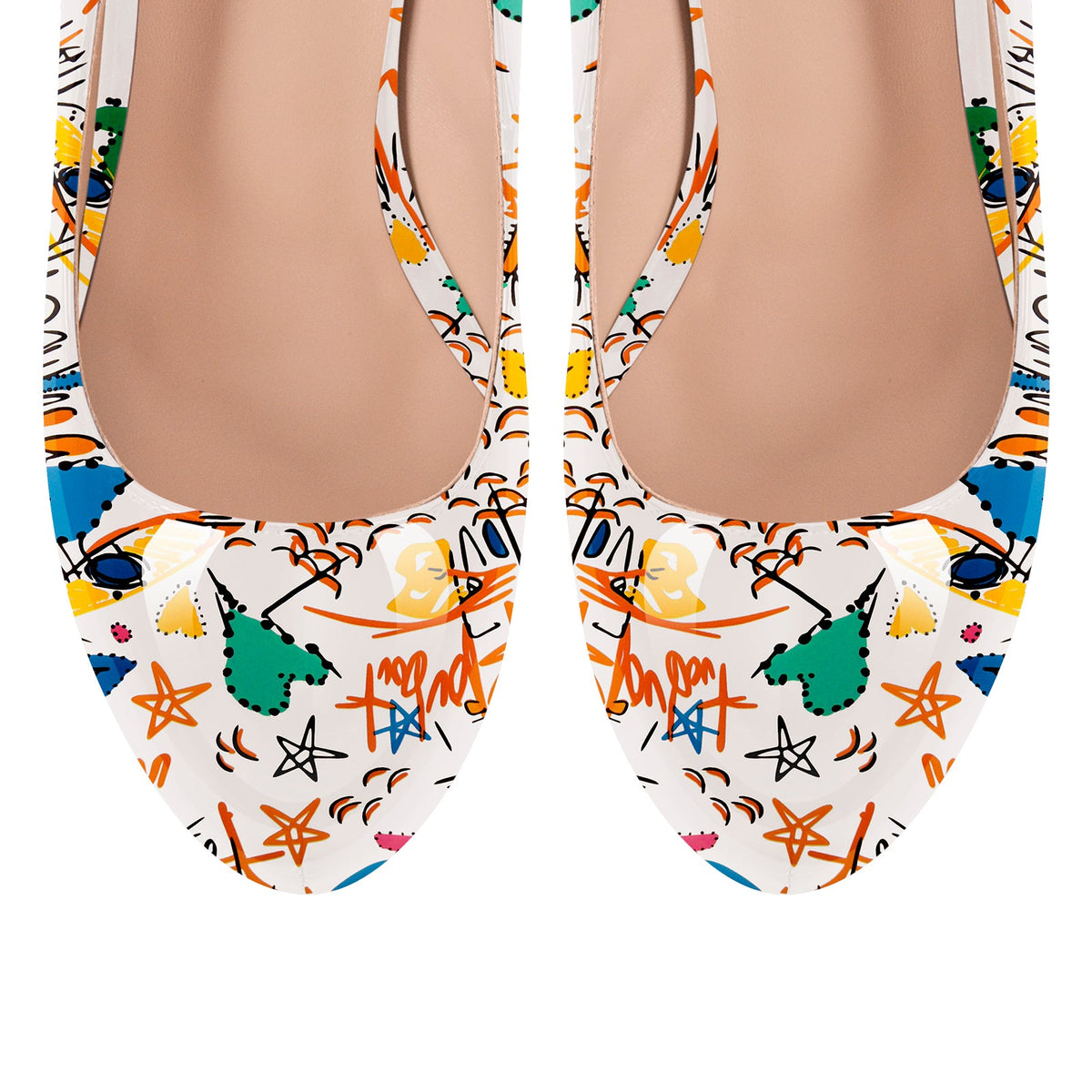 Graffiti Colorful Round Toe Platform Stiletto Pumps - Onlymaker Discount