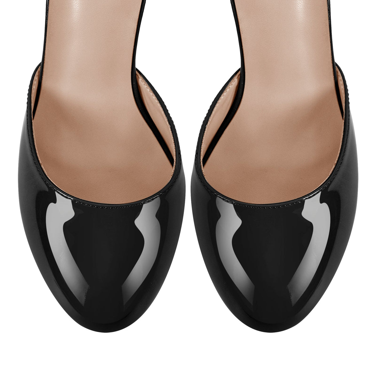Round Toe Platform Ankle Strap Stiletto Pumps - Onlymaker Value