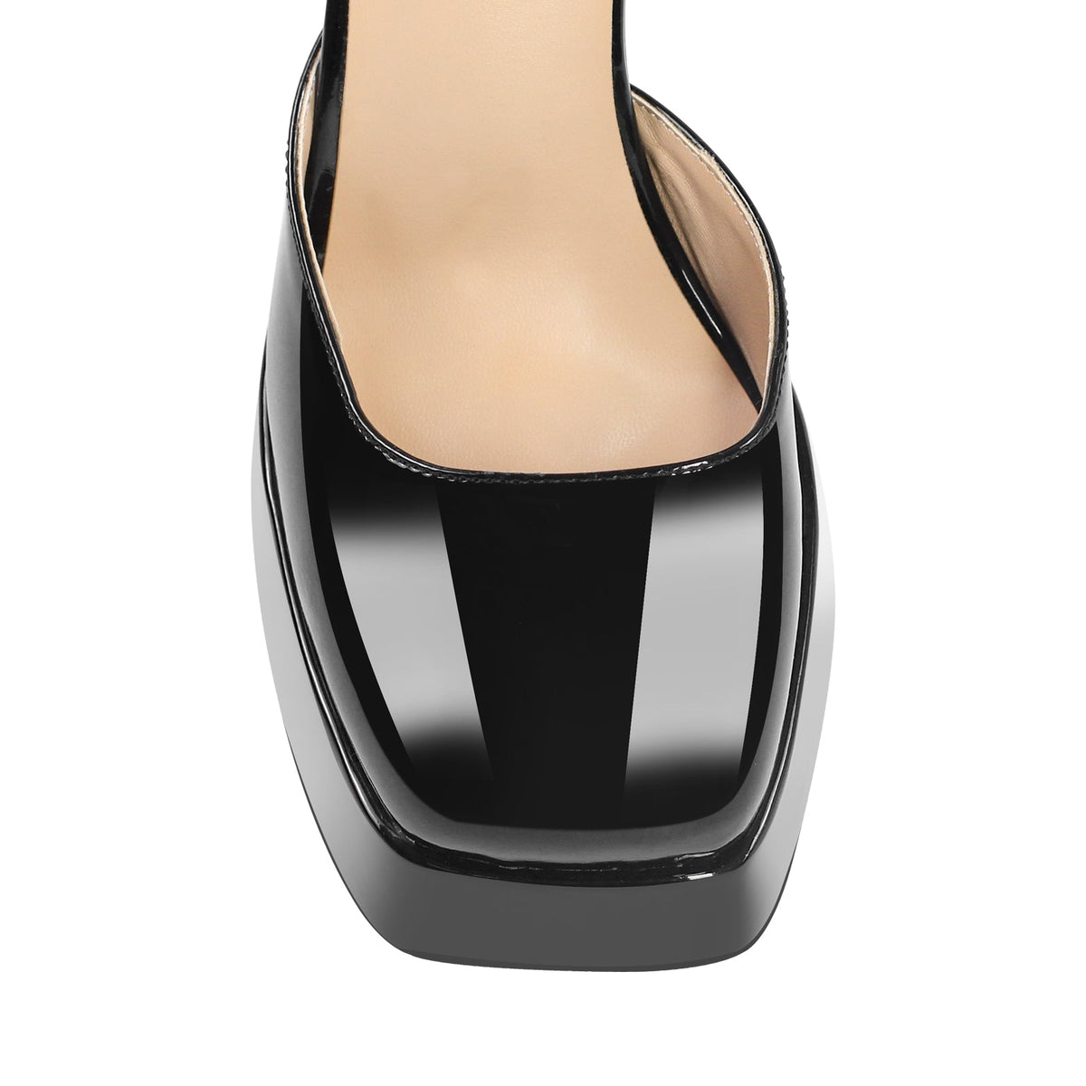 Square Toe Ankle Straps Platform Chunky Heel Pumps - Onlymaker Essential