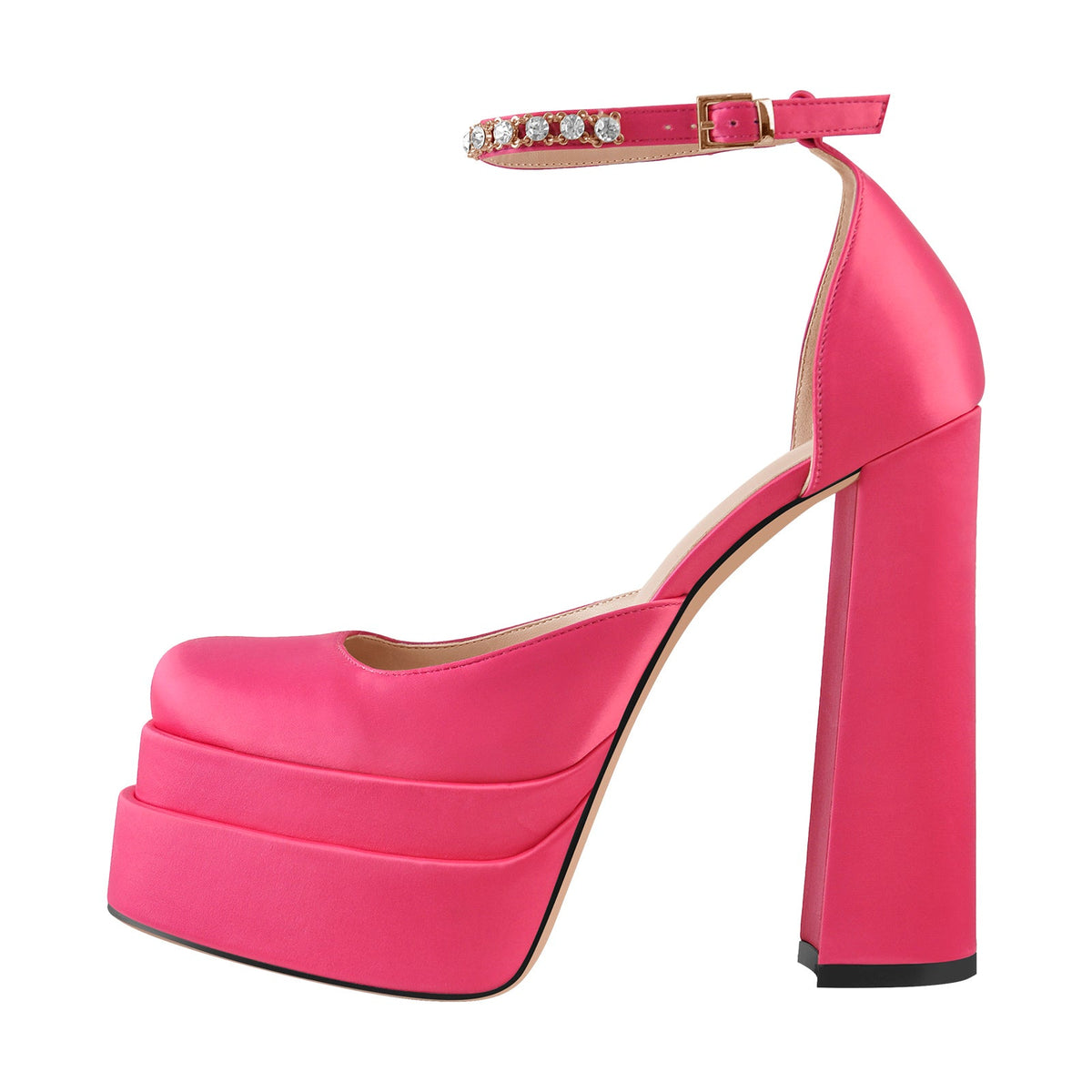 Silk-like Platform Chunky High Heels Pumps - Onlymaker Smart Buy