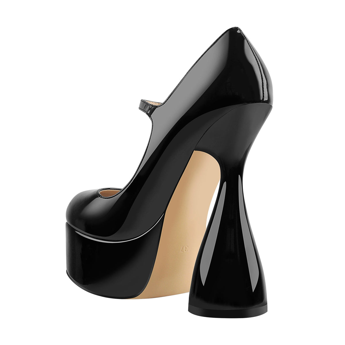 Round Toe Black Platform Disco Pumps - Onlymaker Trending