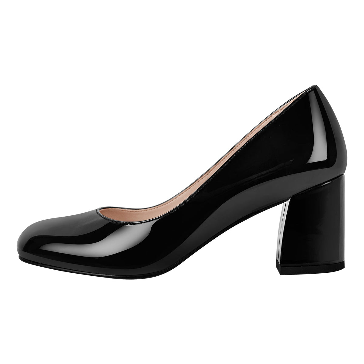 Round Toe Classic Chunky Heel Pumps - Onlymaker Deals
