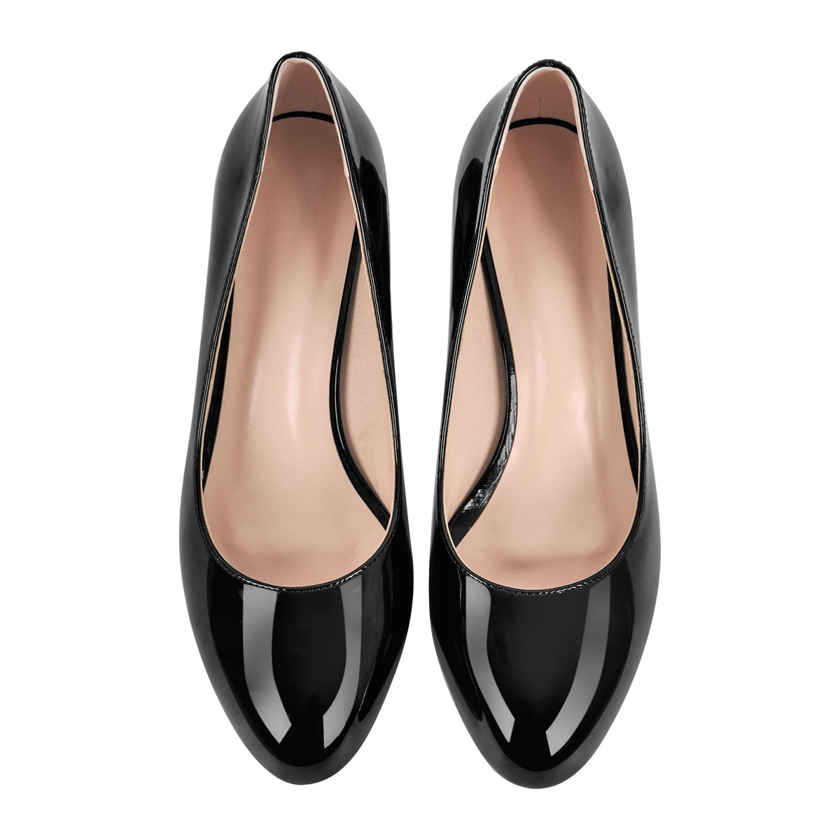 Round Toe Classic Chunky Heel Pumps - Onlymaker Deals