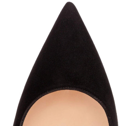 Black Pointed toe Chunky Heels Basic Pumps - Onlymaker Customer Favorite