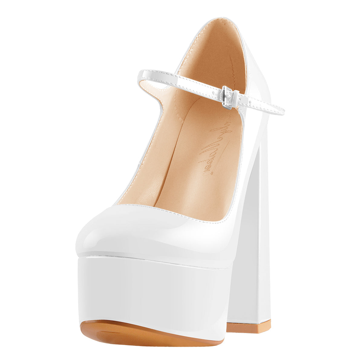 Platform Round Toe Chunky Square High Heels Pumps - Onlymaker Recommended