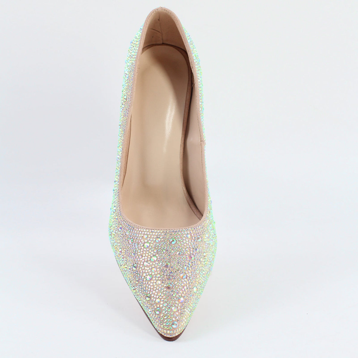 Rhinestone Pointed Toe Chunky Heel Pumps - Onlymaker Everyday