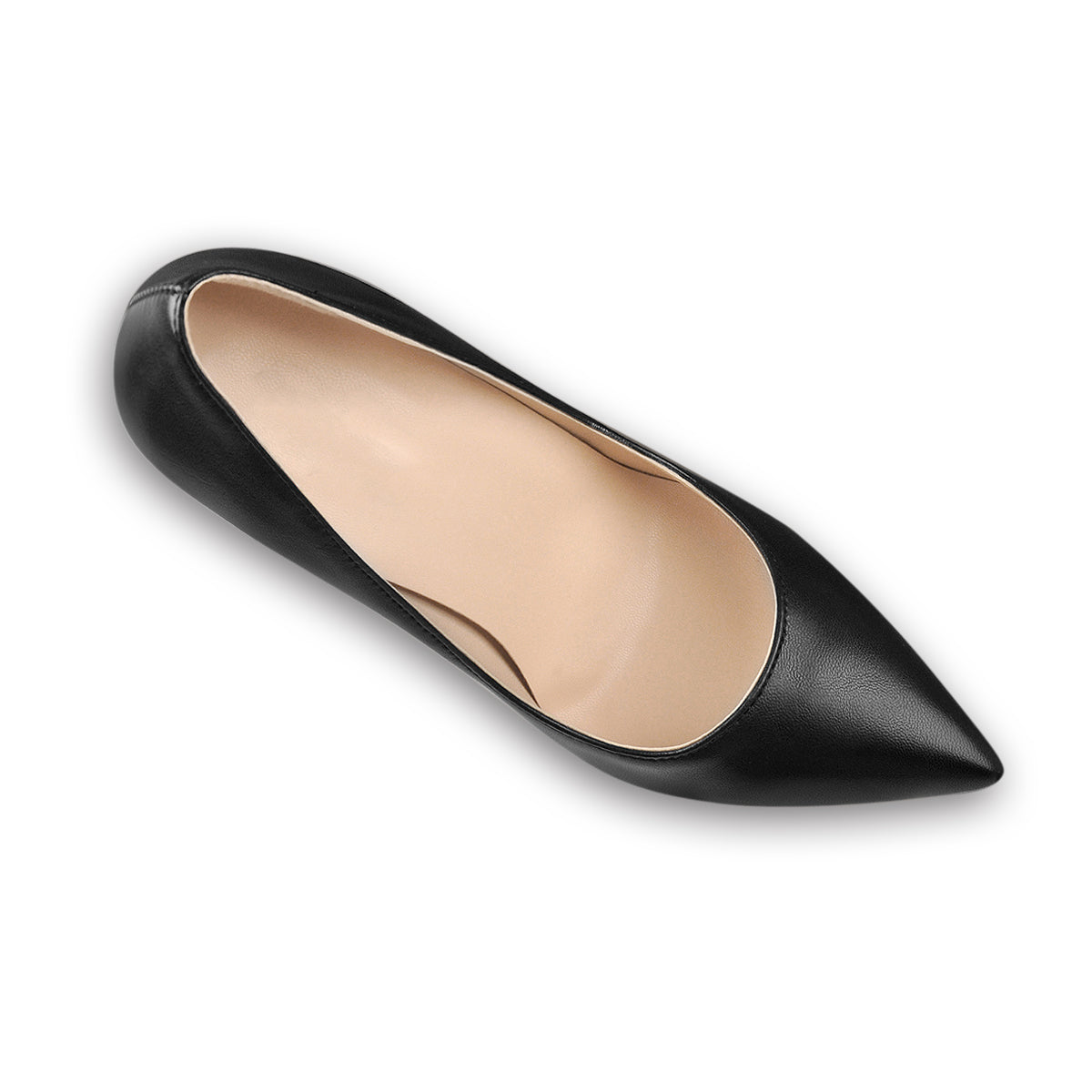 Matte Black Elegant Classic Pointed Toe Pumps Chunky Heels - Onlymaker Classic