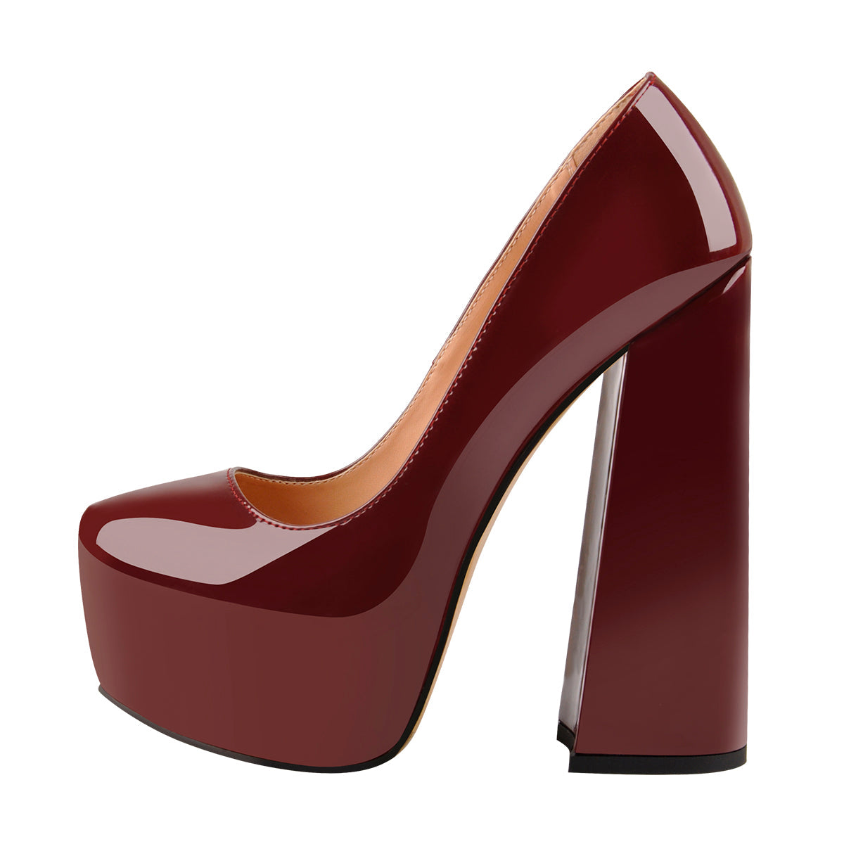 Platform Pointed Toe Chunky Square High Heels Pumps - Onlymaker Hot Sale