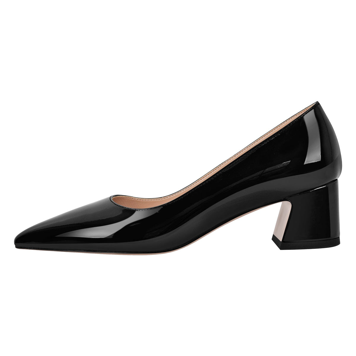Pointed Toe Chunky Heel Classic Pumps - Onlymaker New