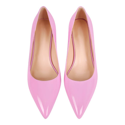 Pointed Toe Chunky Heel Classic Pumps - Onlymaker New