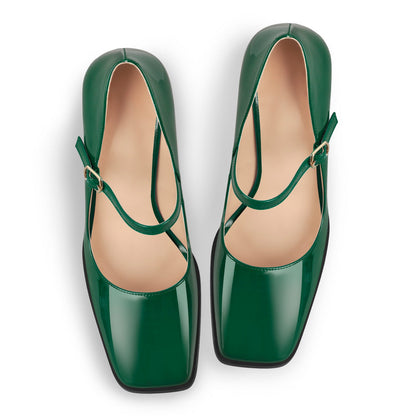 Mary Jane Square Toes Chunky Heels Pumps - Onlymaker Top Pick