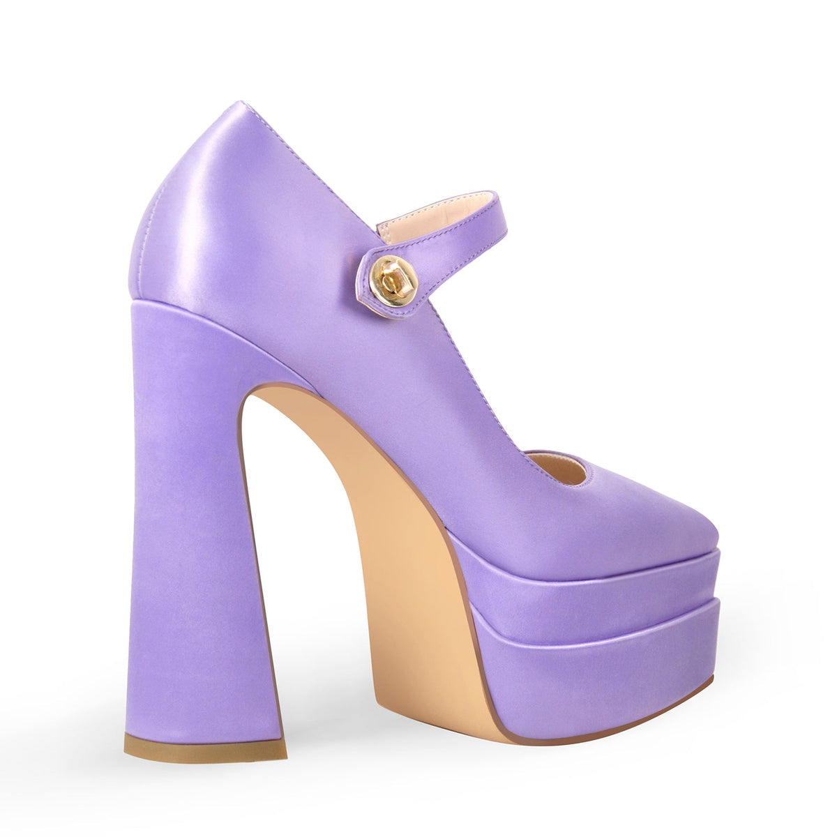 Pointed Toe Platform Satin Mary Jane Pumps - Onlymaker Trusted