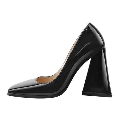 Square Toe Triangle Block High Heels Pumps - Onlymaker Best Seller