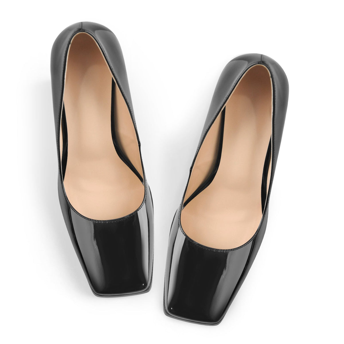Square Toe Triangle Block High Heels Pumps - Onlymaker Best Seller