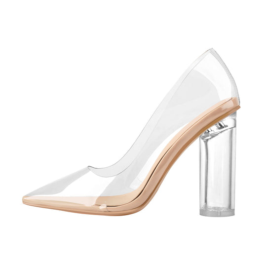 Pointed Toe Clear High Heels Pumps - Onlymaker Smart Buy