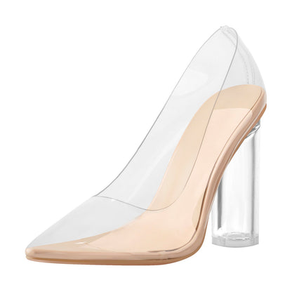Pointed Toe Clear High Heels Pumps - Onlymaker Smart Buy