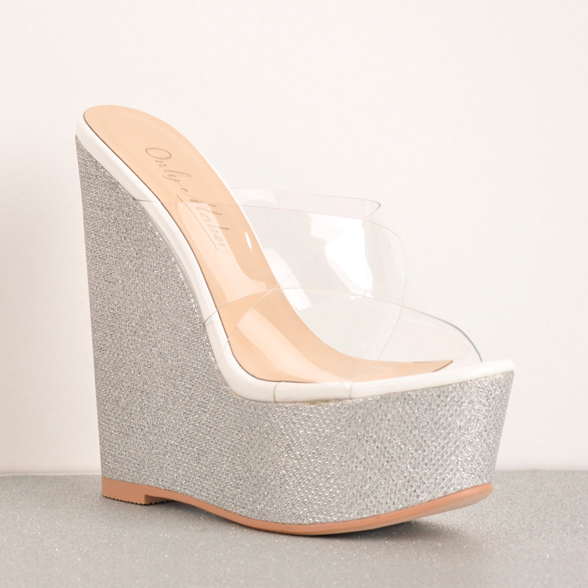 Criss Cross Transparent Strap Wedge Heels Sandals - Onlymaker Smart Buy