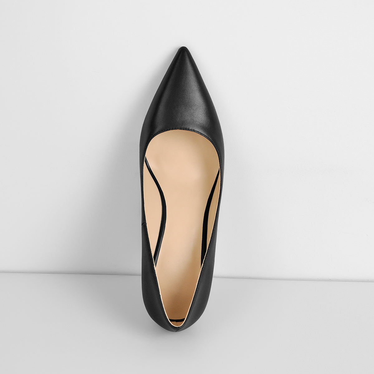 Black Pointed Toe Wedge High Heel Pumps - Onlymaker Value