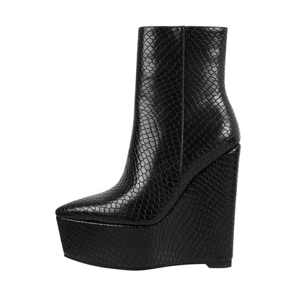 Platform Wedge High Heel Ankle Boots - Onlymaker Trusted