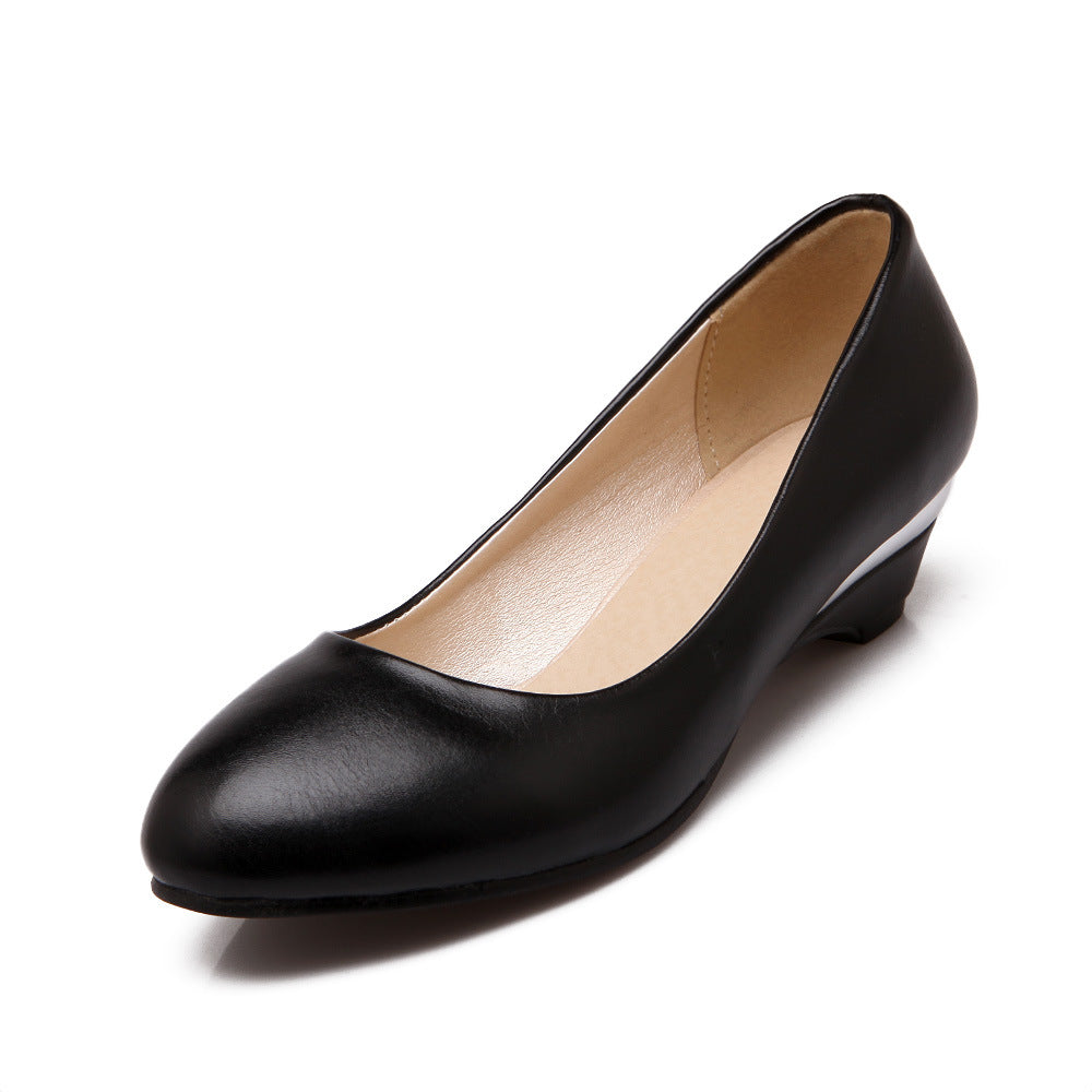 Round Toe Wedge Heel Daily Pumps - Onlymaker Customer Favorite
