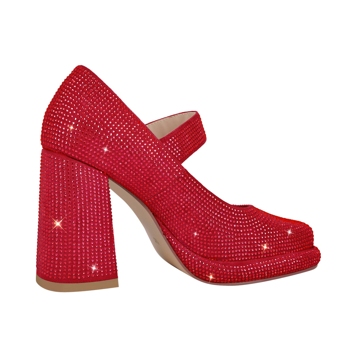 Rhinestone Square Toe Mary Jane Pumps - Onlymaker Recommended