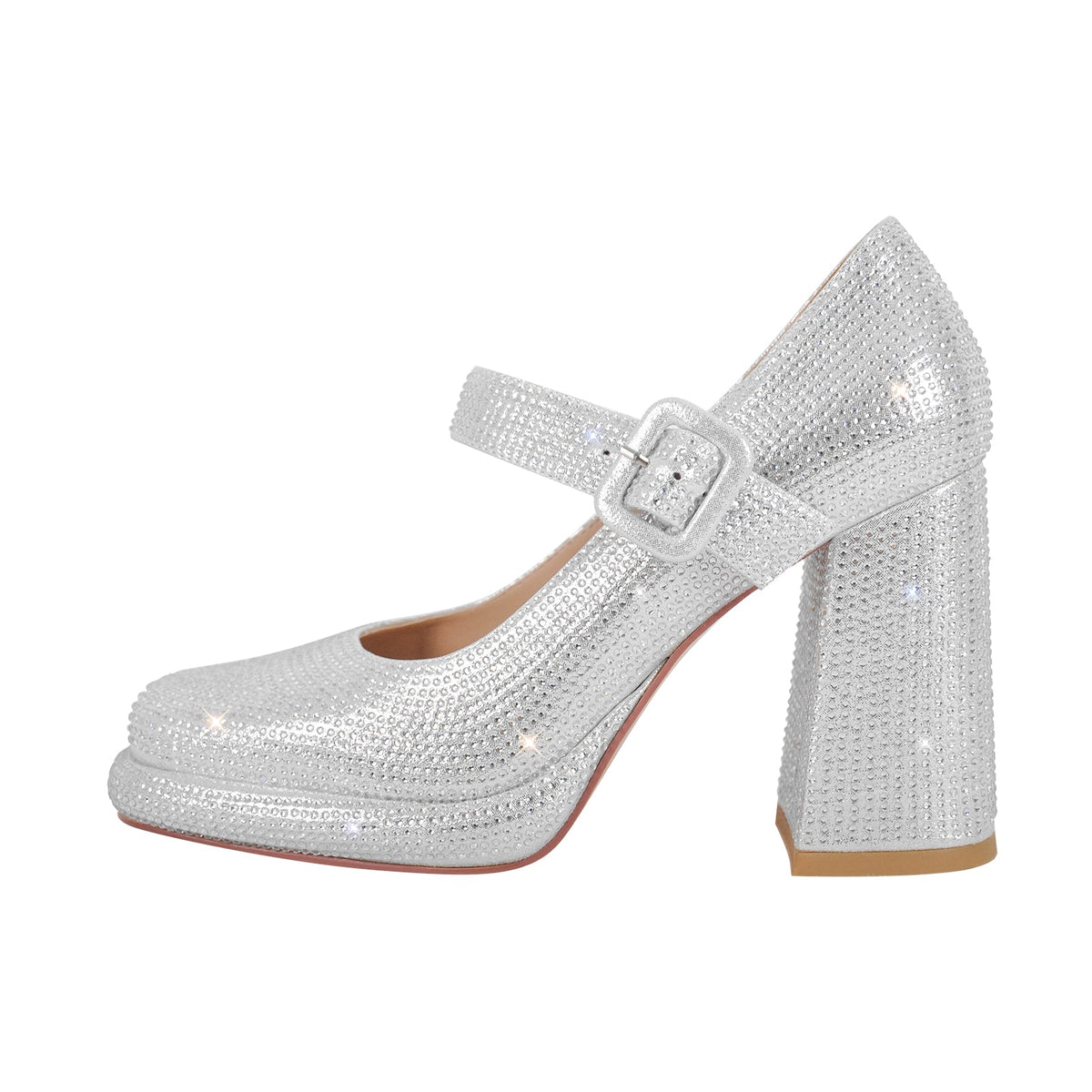Rhinestone Square Toe Mary Jane Pumps - Onlymaker Recommended