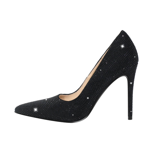 Rhinestone Pointed Toe Stiletto Pumps - Onlymaker Classic